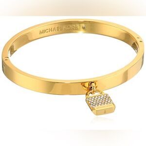 Michael Kors Goldtone Iconic Pace Lock Hinged Bracelet